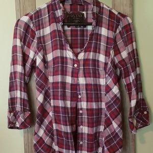 Plaid Guess Button up Shirt